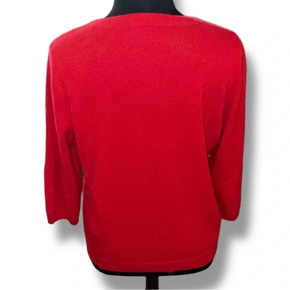 TALBOTS Audrey Cashmere Sweater - 2X Red Pop - Picture 3 of 11